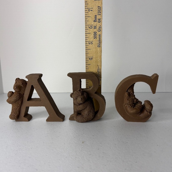 TNT Unfinished ABC Teddy Bear Figurine Set and Teddy Bear Ornament Four Pieces - Picture 13 of 16